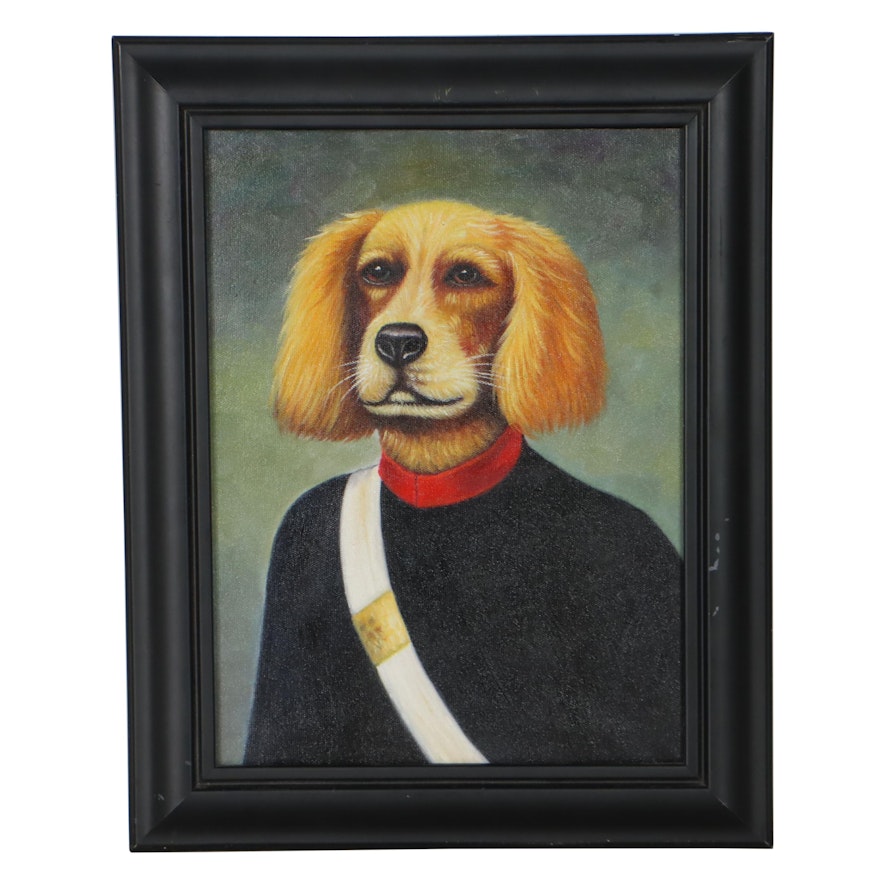 Oil Painting of Anthropomorphic Dog Portrait