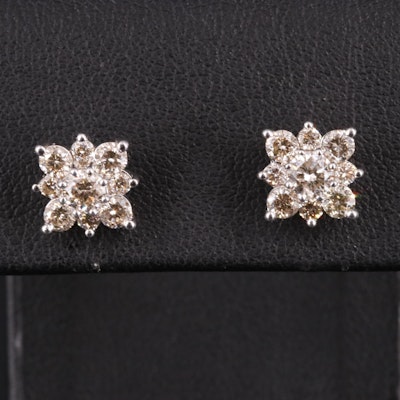Sterling 1.53 CTW Diamond Stud Earrings