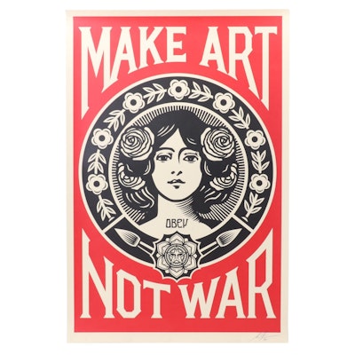 Shepard Fairey Offset Print "Make Art Not War," 2022