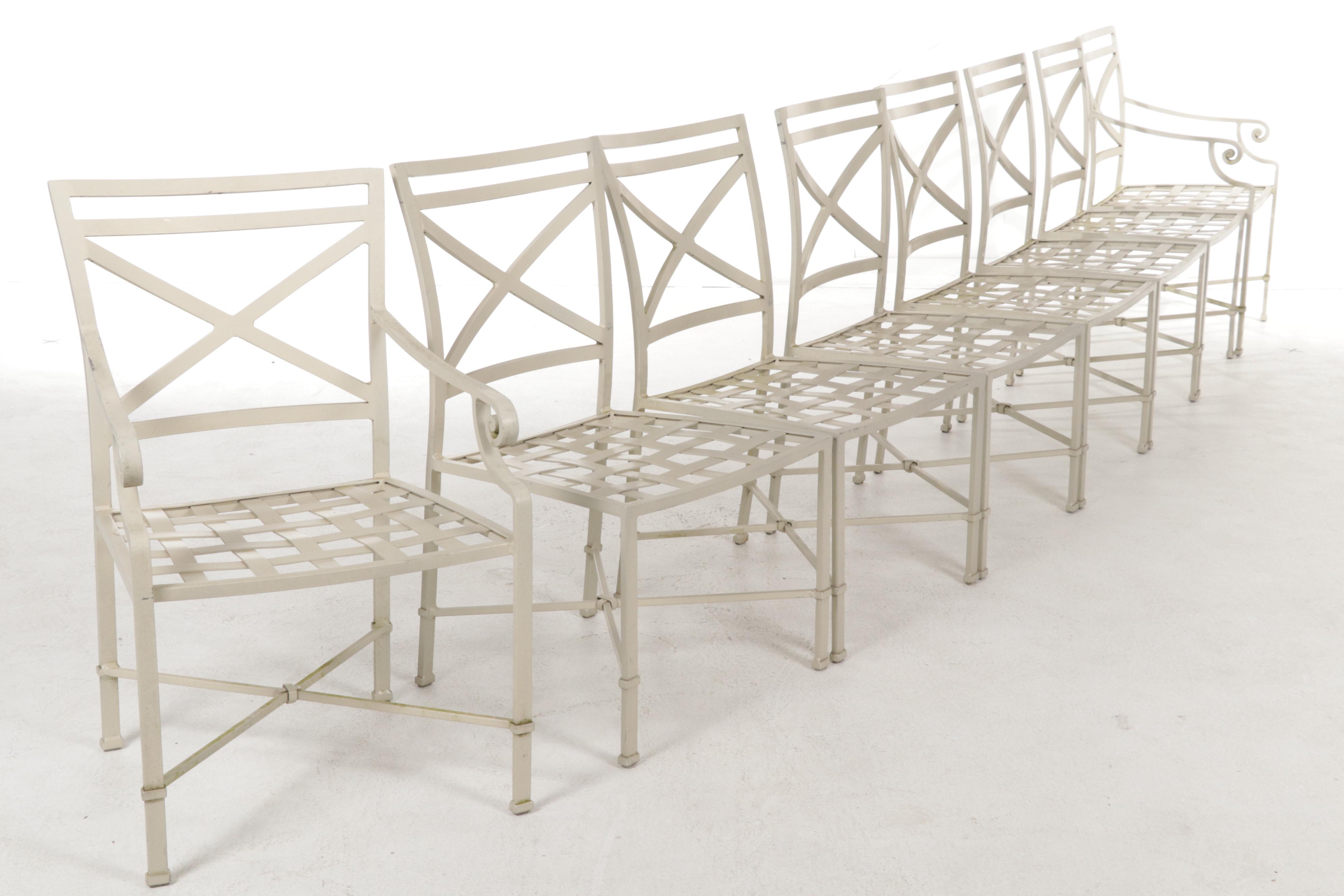 Brown Jordan Metal Patio Dining Table and Eight Chairs EBTH