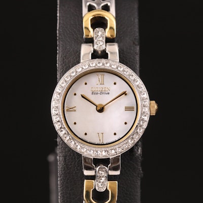 Citizen Eco - Drive Mother-of-Pearl and Glass Crystal Accented Wristwatch