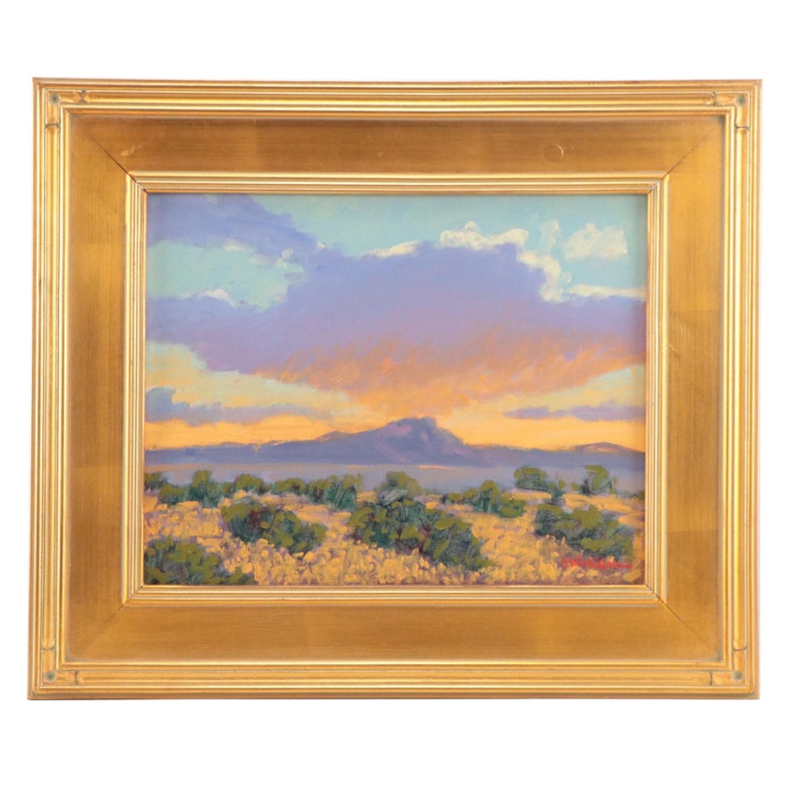 Marc A. Graison Landscape Oil Painting "New Mexico Sunset," 2022