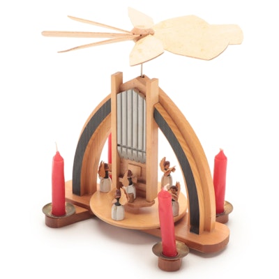 Wooden German Christmas Pyramid Candleholder