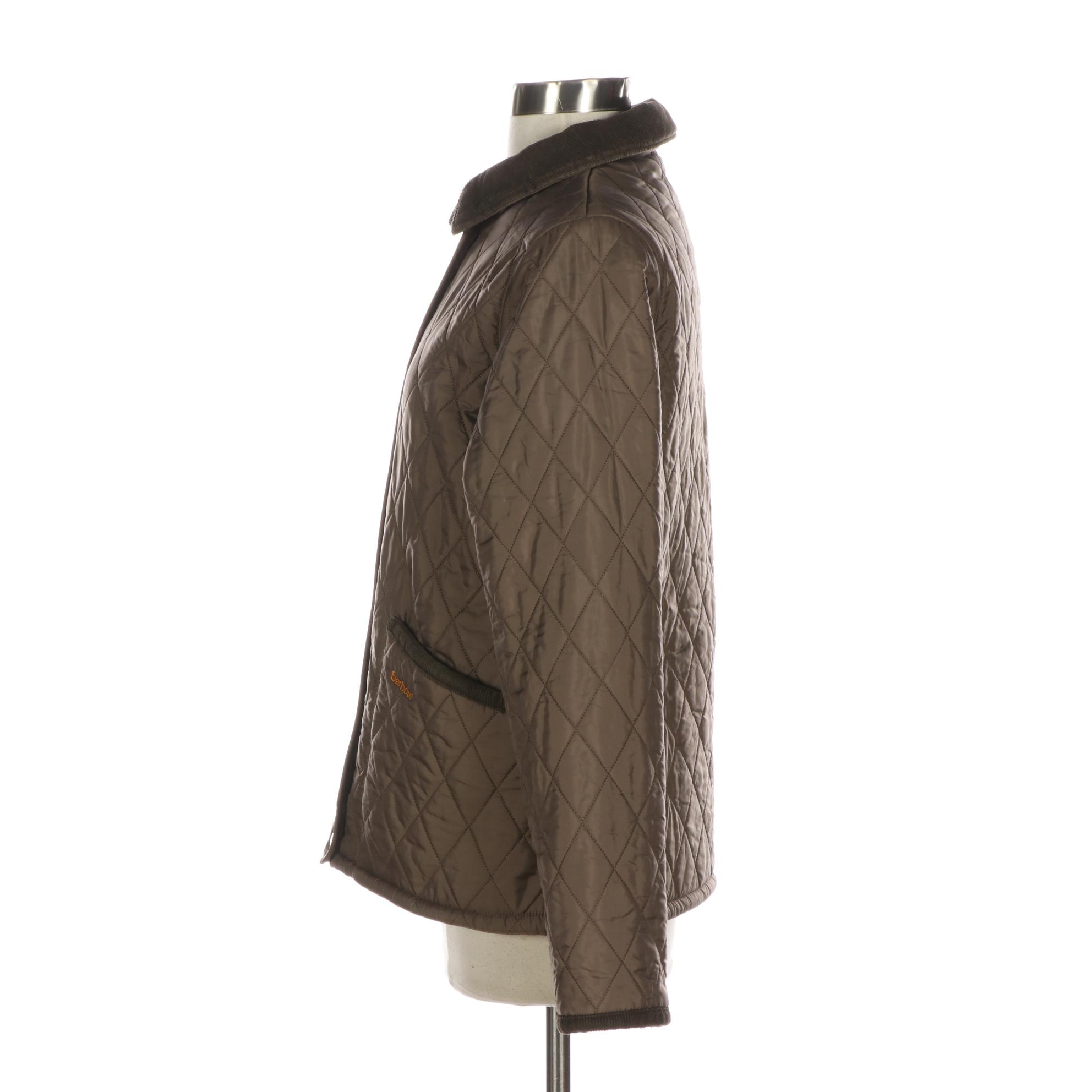 Barbour Vintage Liddesdale Quilted Jacket with Corduroy Collar EBTH