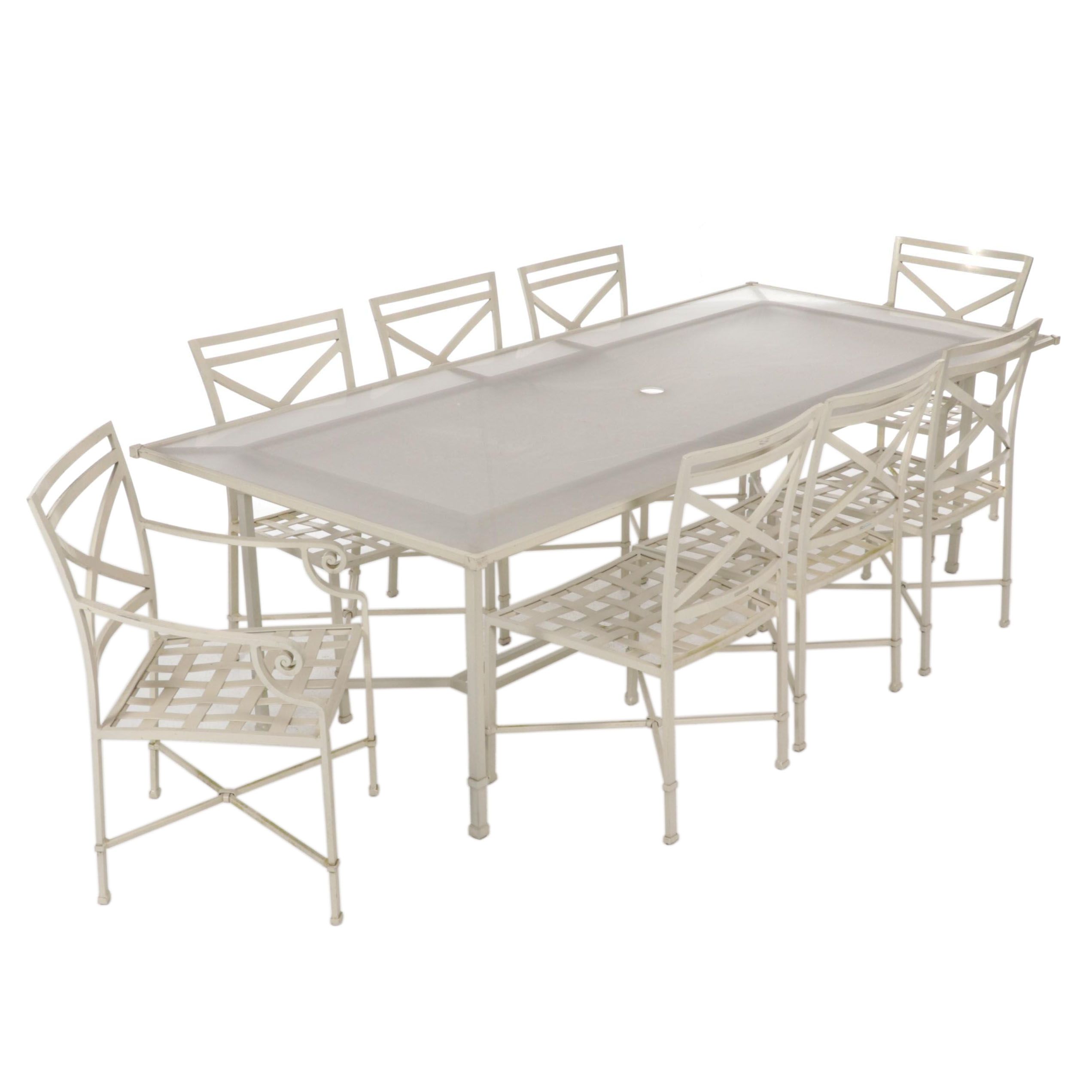 Brown Jordan Metal Patio Dining Table and Eight Chairs EBTH