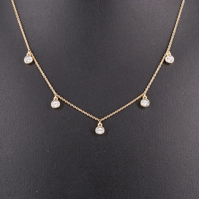 Sterling 0.11 CTW Diamond Cable Chain Necklace