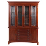Contemporary Arts & Crafts Style Cherry Two-Piece China Cabinet