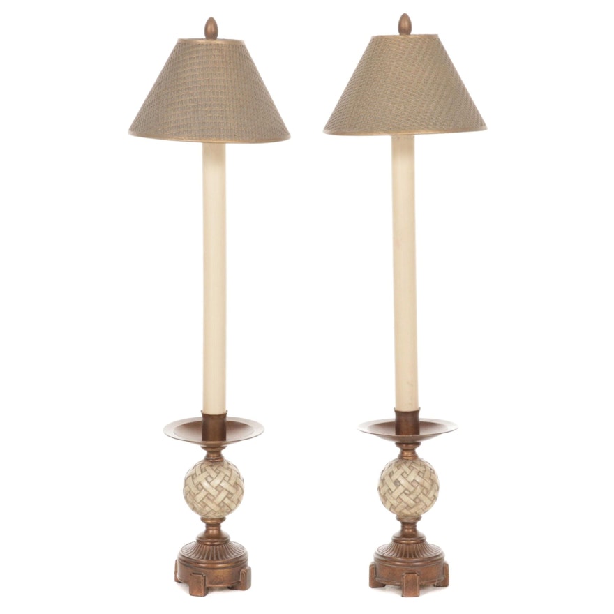 Pair of Contemporary Candlestick Console Lamps