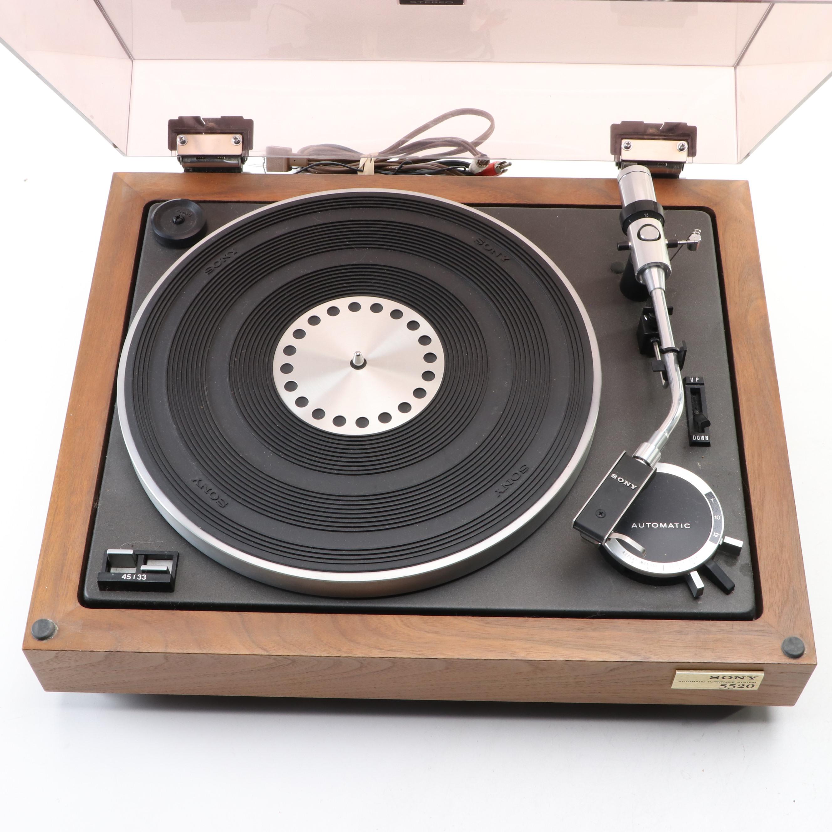 Sony 5520 2Speed Belt Driven Automatic Turntable System Record Player