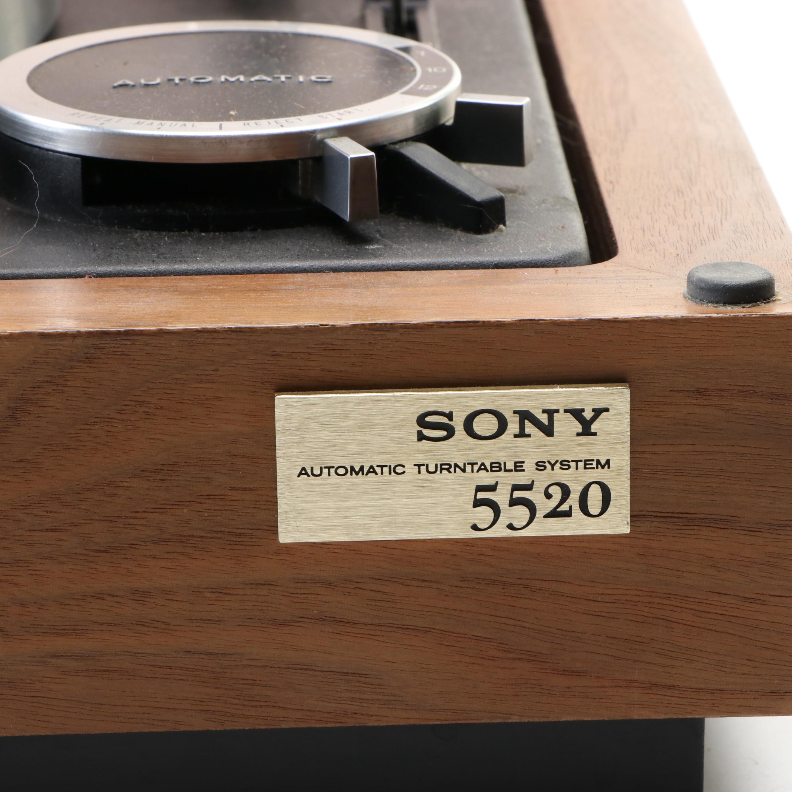 Sony 5520 2Speed Belt Driven Automatic Turntable System Record Player