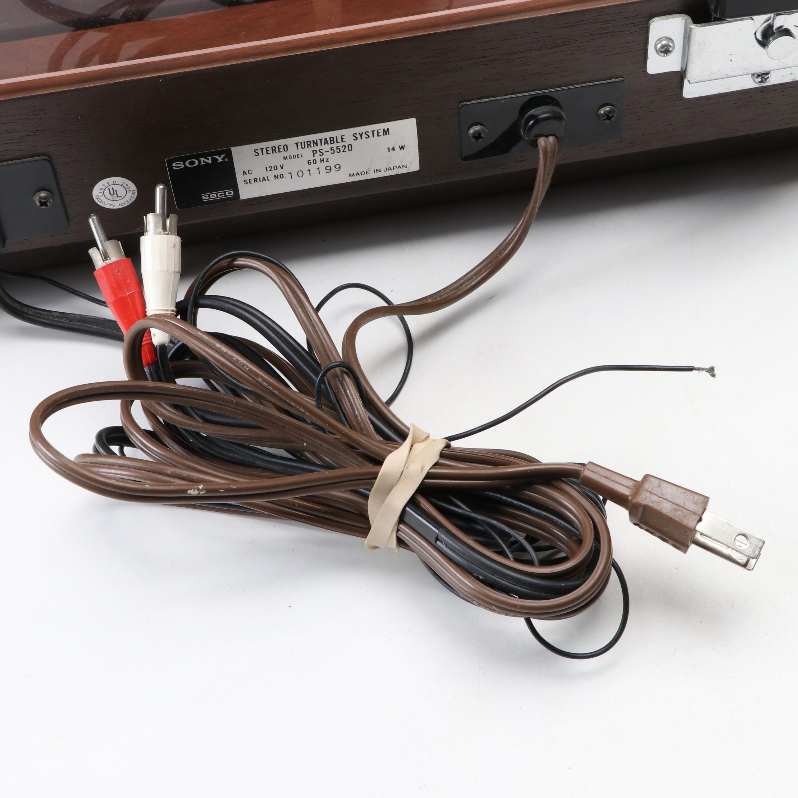 Sony 5520 2Speed Belt Driven Automatic Turntable System Record Player