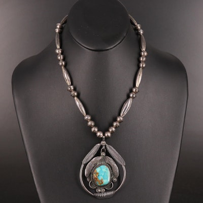 Southwestern Sterling Turquoise Necklace