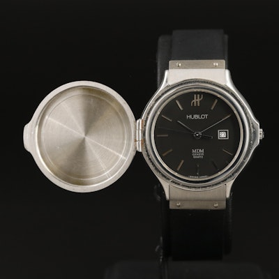 Hublot MDM Couvercle Geneve Quartz Flip Top Dial Cover Wristwatch
