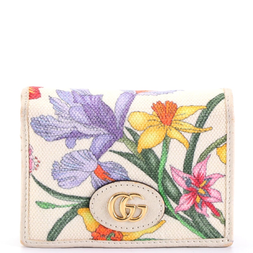 Gucci Limited Edition Marmont Compact Wallet in Flora Print Canvas