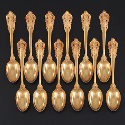 Wallace "Grande Baroque" Gilt Sterling Silver Demitasse Spoons