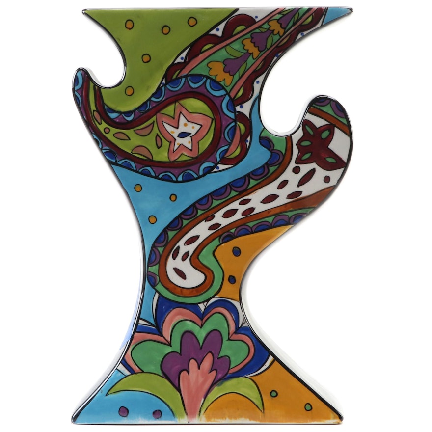 Paisley Hand-Painted Ceramic Vase