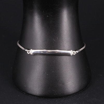 Sterling 0.03 CTW Diamond Bar Bracelet