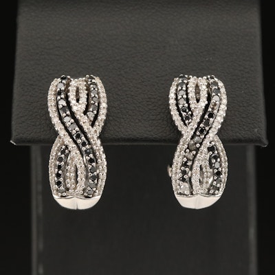 Sterling 1.00 CTW Diamond Crossover Earrings