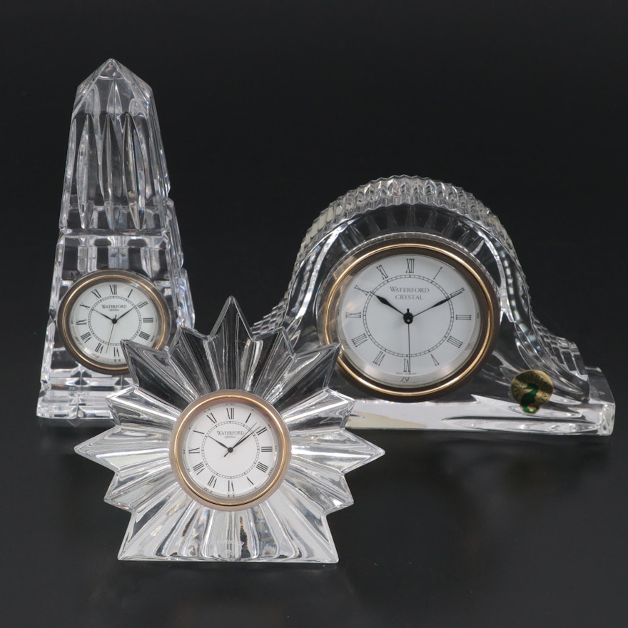 Waterford Crystal "Wharton Mantle" and Other Desk Clocks