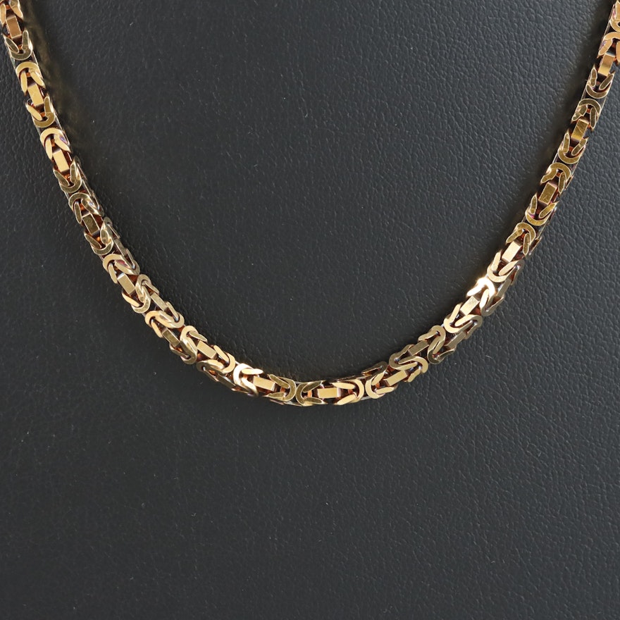 Italian 14K Byzantine Chain Necklace