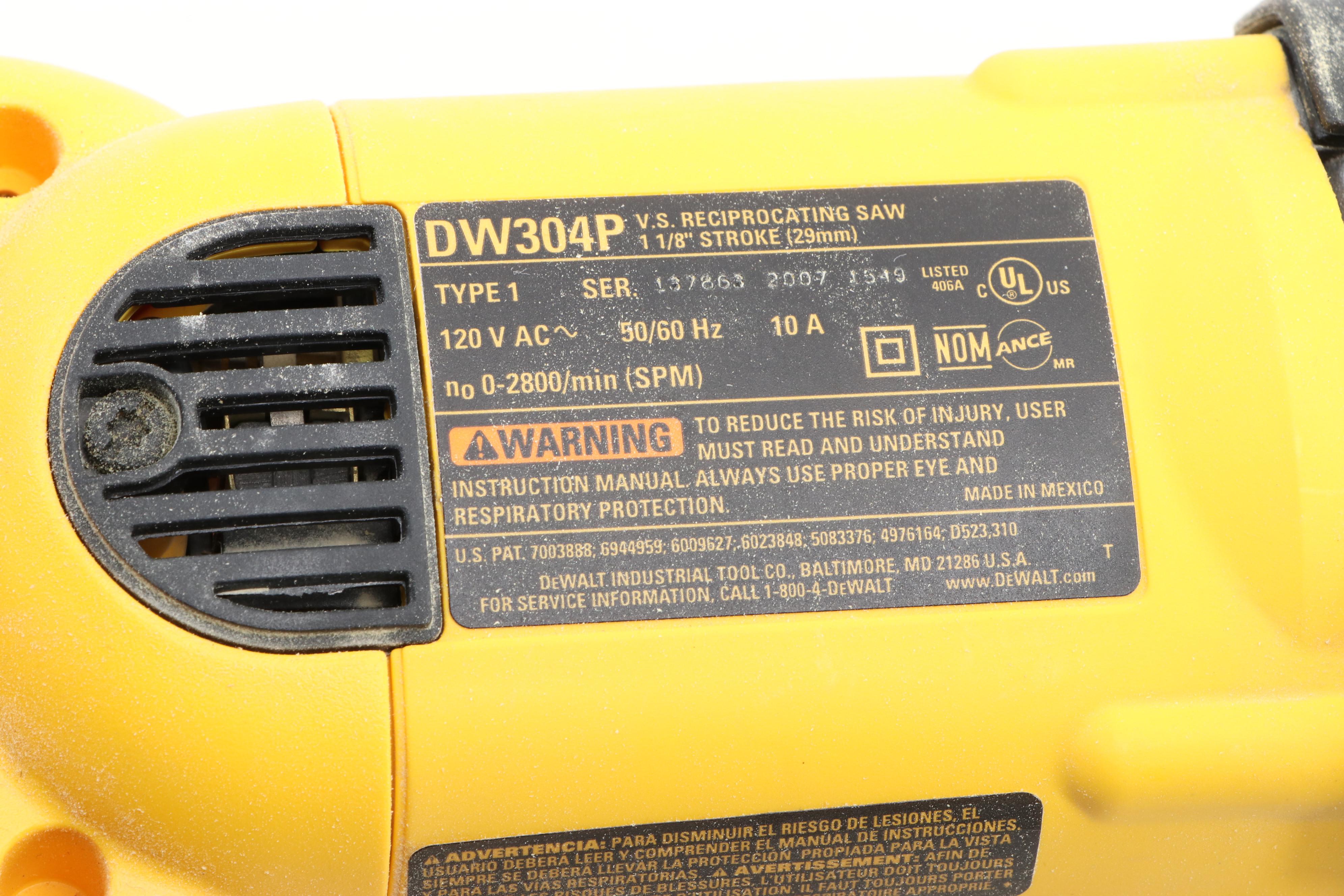 DeWalt DW304PK 10 AMP Reciprocating Saw and Sears Craftsman Scroller