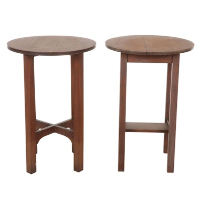 Two Arts & Crafts Oak Lamp Tables, Including Stickley, Early 20th Century