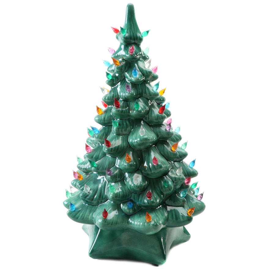 Illuminated Ceramic Christmas Tree, Mid to Late 20th Century