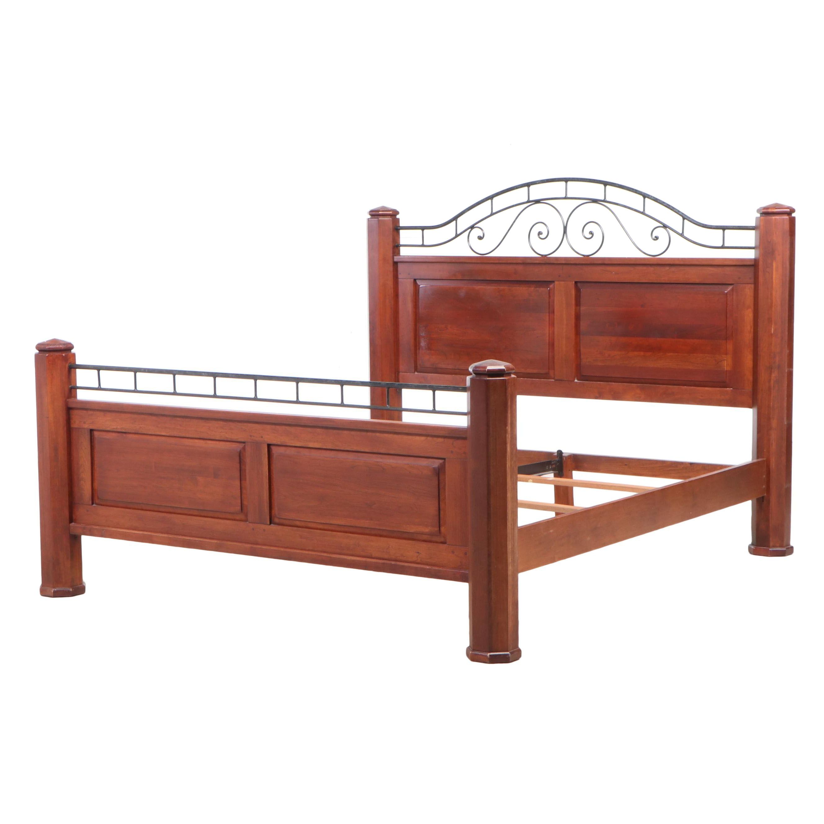 Bob Timberlake for Lexington KingSize Cherry Bed Frame with Metal Rail