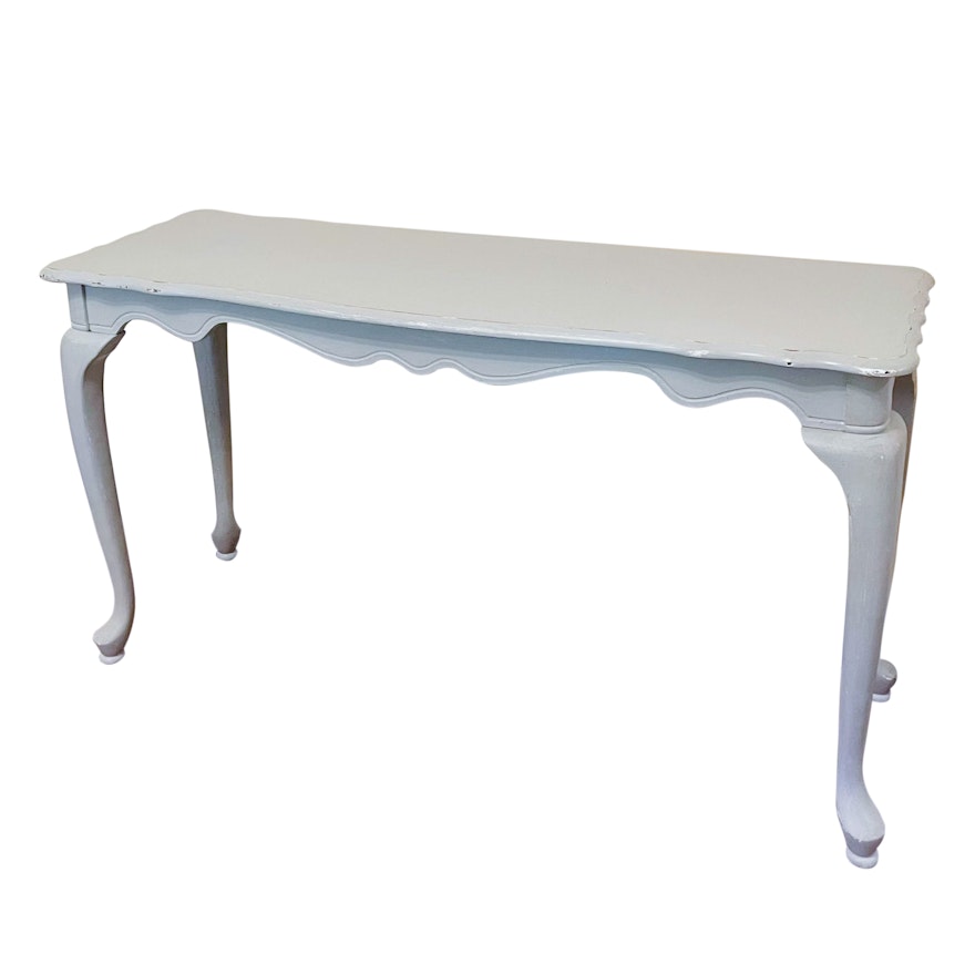 Queen Anne Style Painted Console Table, Late 20th Century