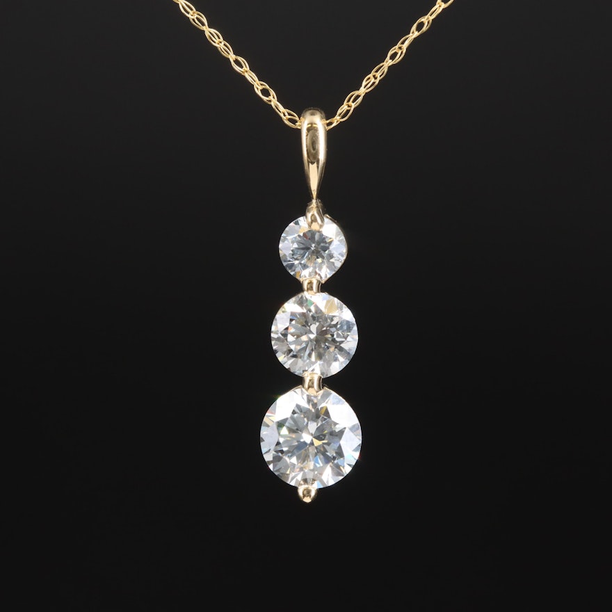 14K 1.50 CTW Lab Grown Diamond Pendant Necklace