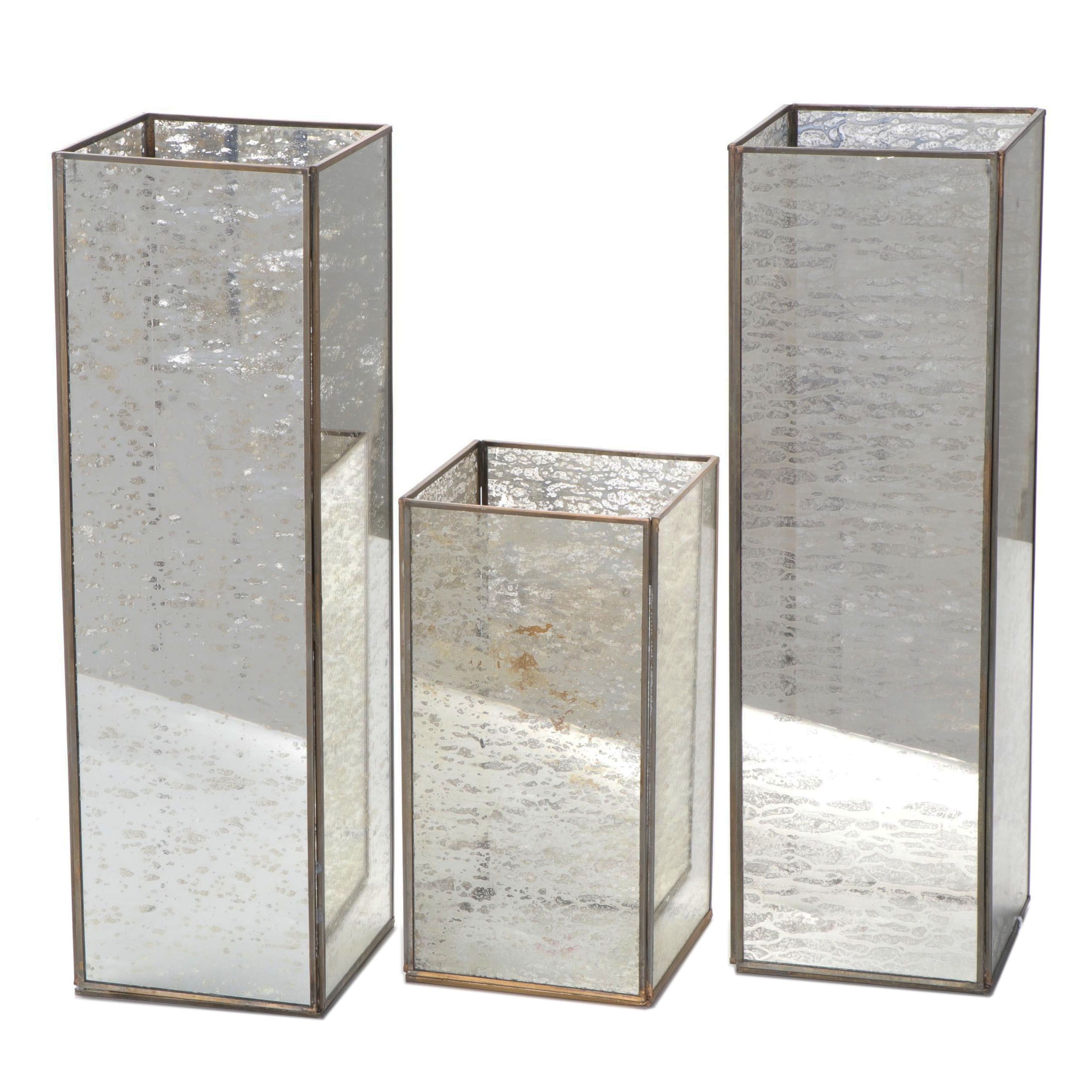 Contemporary Mercury Glass Hurricane Candle Holders EBTH
