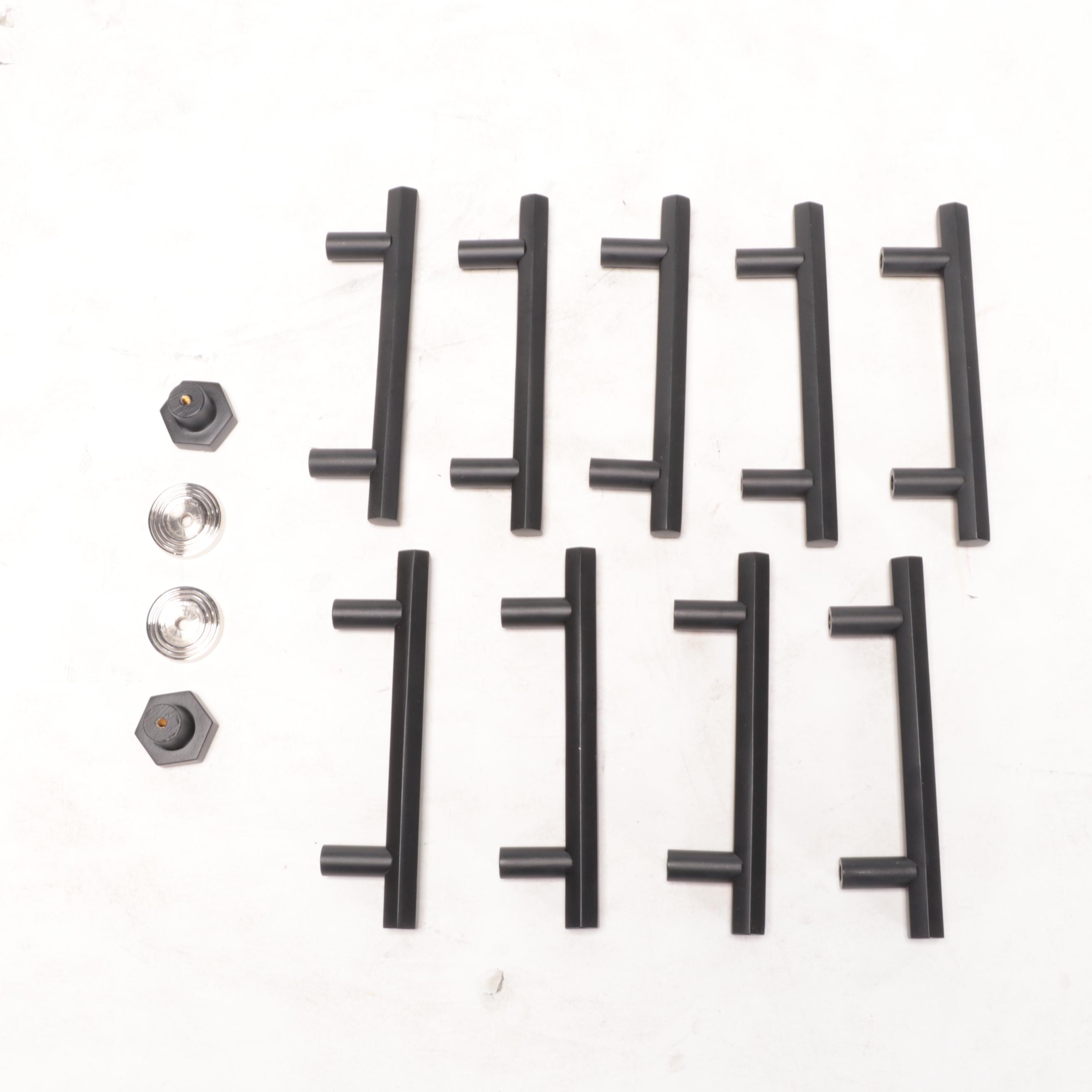 Matte Black Finish Geometric 4" Pulls and Knobs EBTH