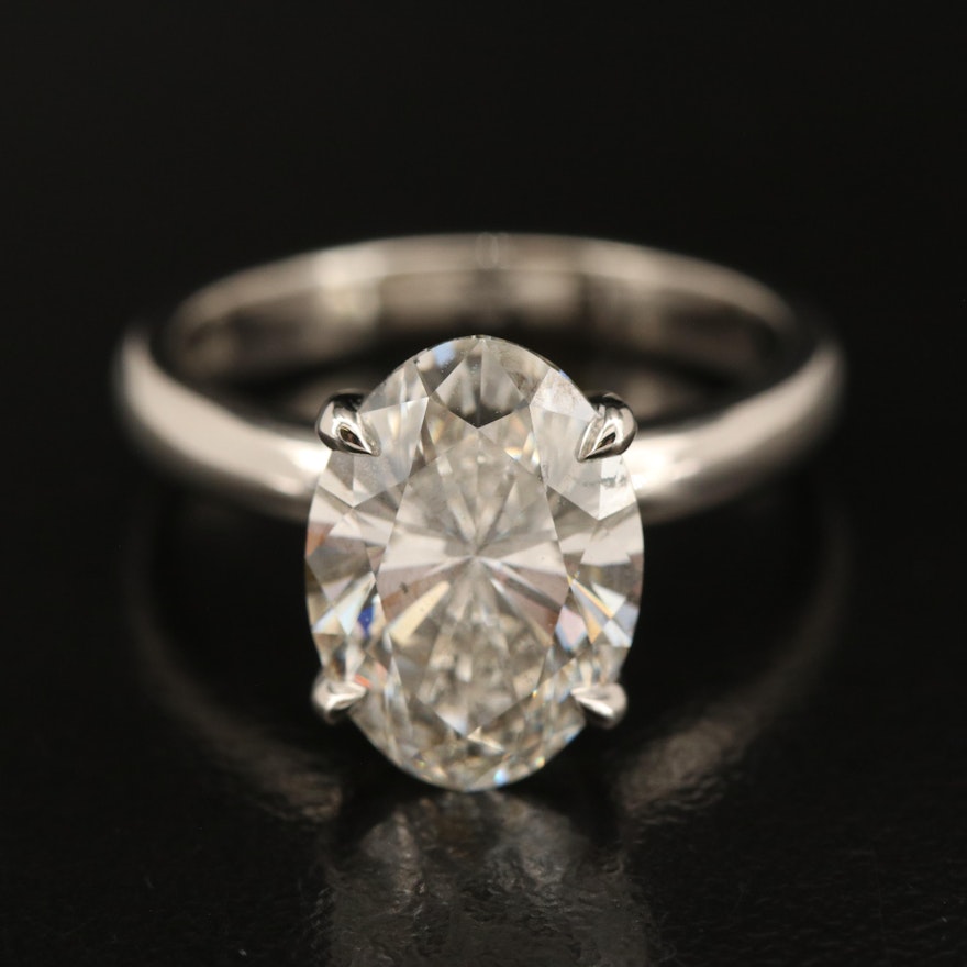 Platinum 4.00 CTW Lab Grown Diamond Ring with Digital Online IGI Report