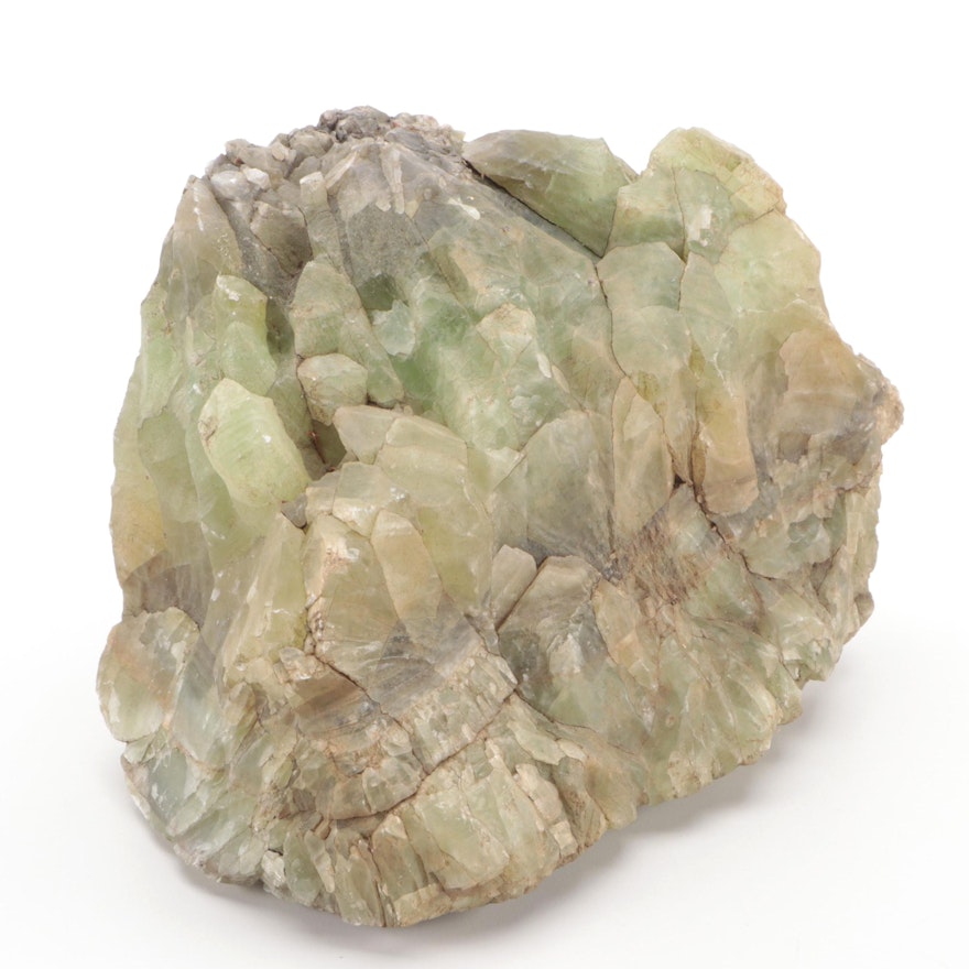 Large Green Calcite Specimen