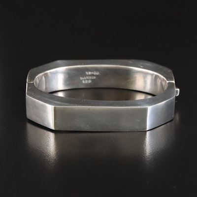 Mexican Sterling Hinged Octagonal Bangle