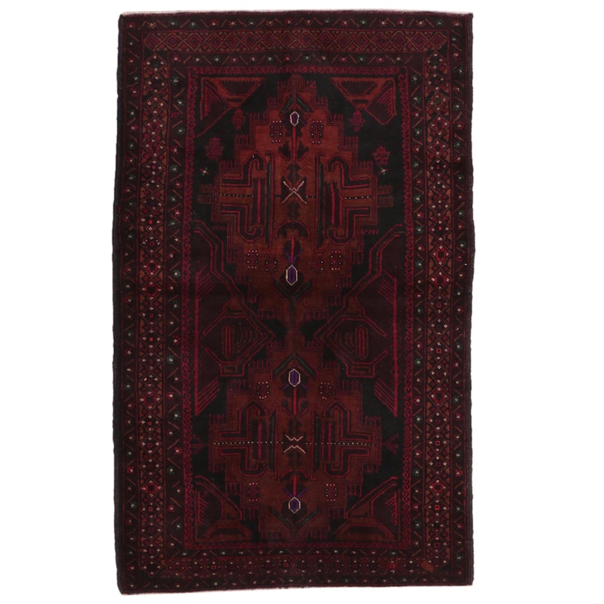 3'10 x 6'3 Hand-Knotted Afghan Baluch Area Rug