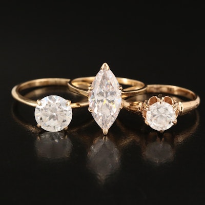 14K Cubic Zirconia Rings Featuring Vintage Ring