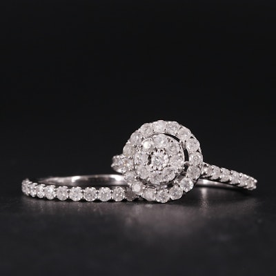 Sterling 1.53 CTW Diamond Ring with Enhancer Ring