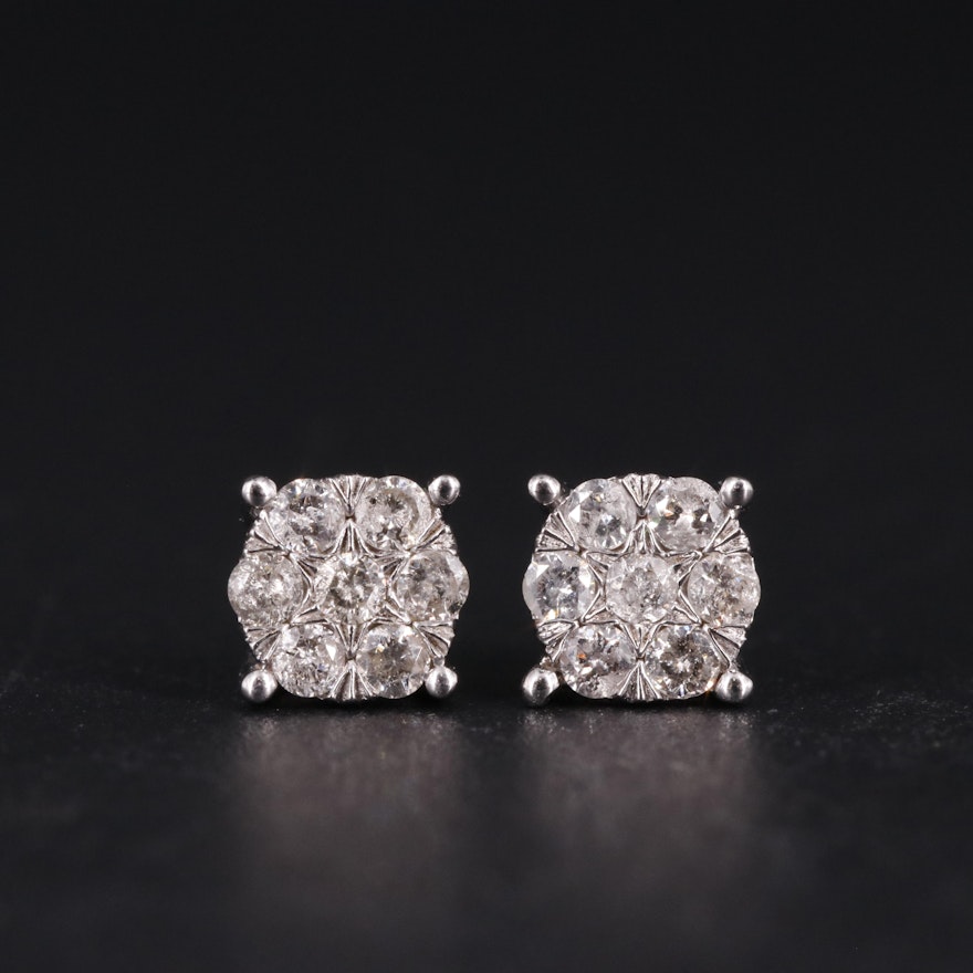 Sterling 0.34 CTW Diamond Stud Earrings