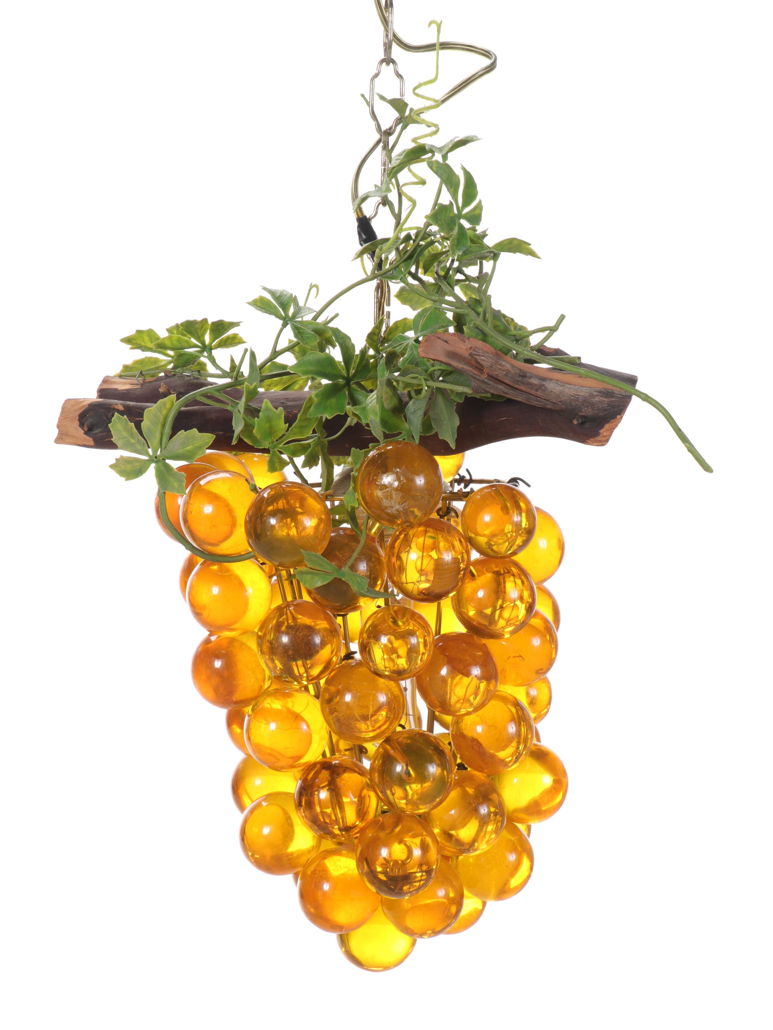 Acrylic Grape Cluster Swag Pendant Light, Mid to Late 20th Century EBTH