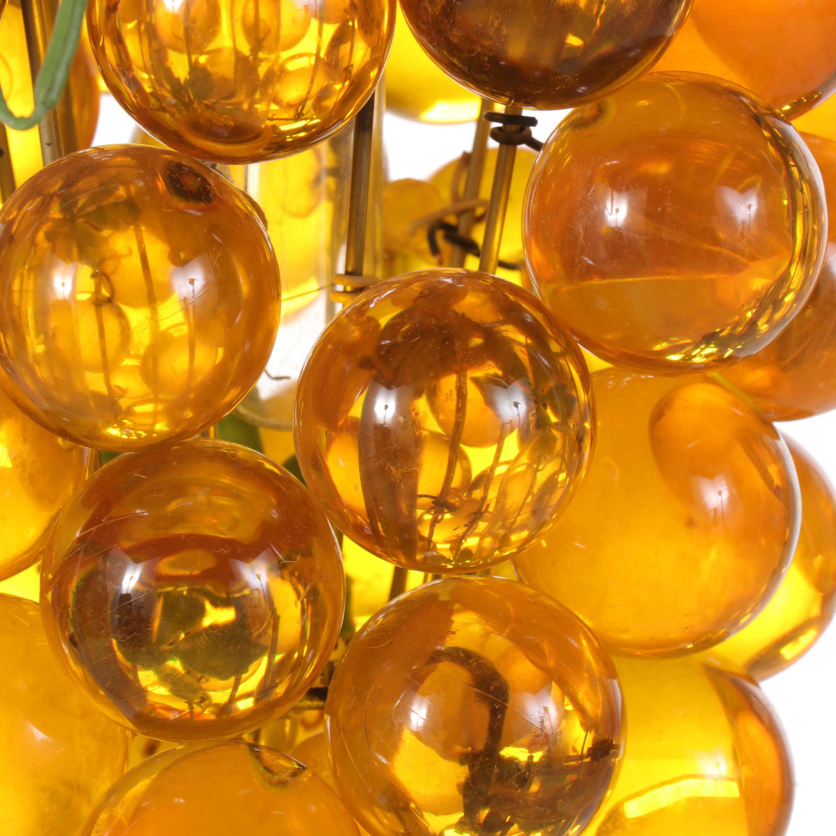 Acrylic Grape Cluster Swag Pendant Light, Mid to Late 20th Century EBTH