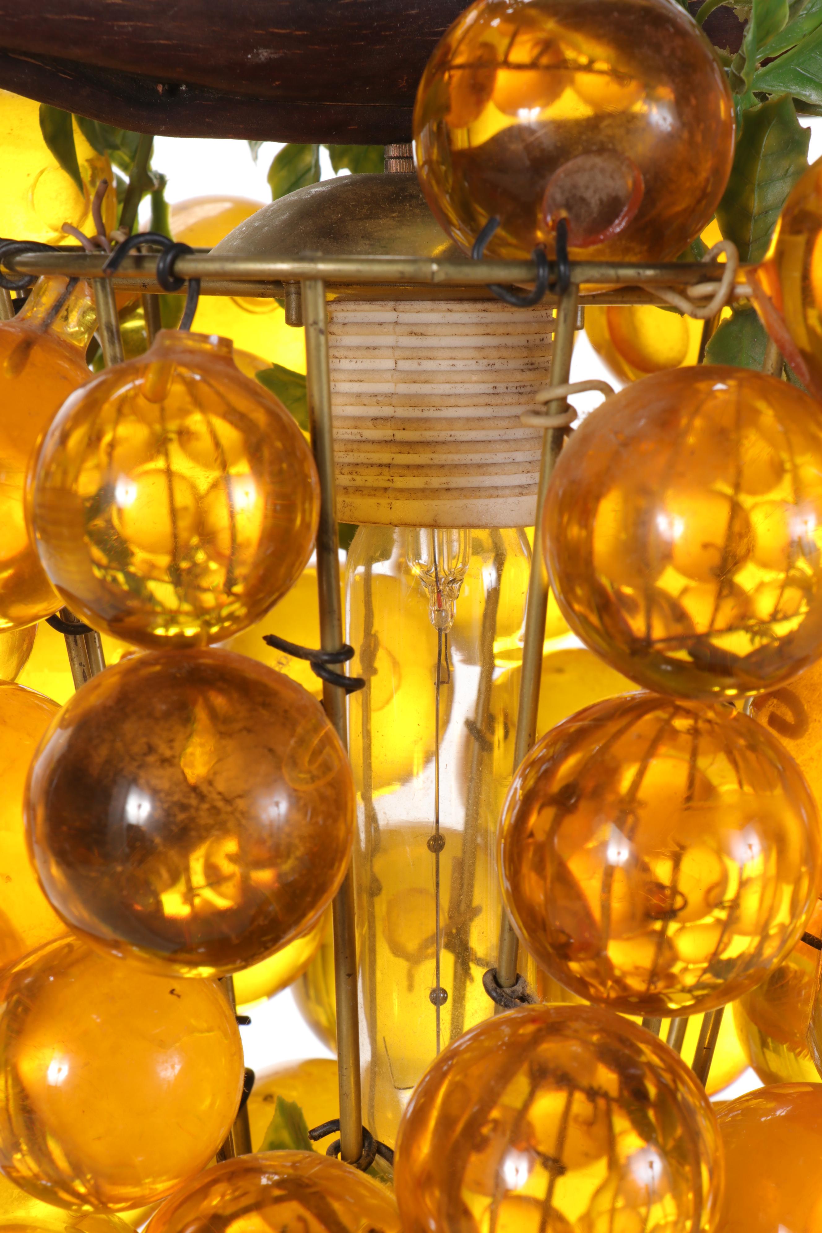 Acrylic Grape Cluster Swag Pendant Light, Mid to Late 20th Century EBTH