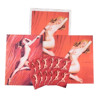 Marilyn Monroe Photomechanical Prints of Calendar Pages and Playing Cards