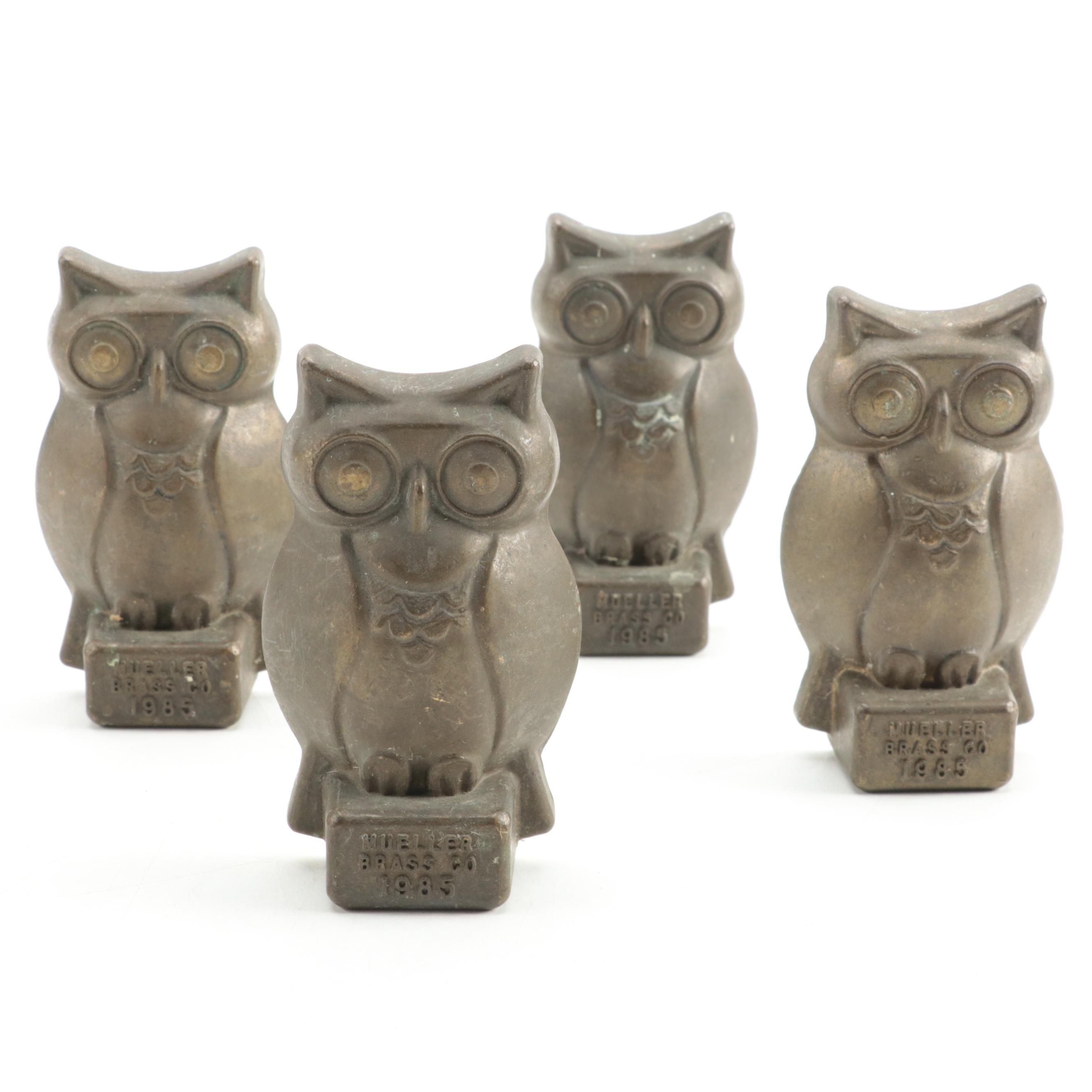 Mueller Brass Co. Owl Paperweights, 1985 EBTH