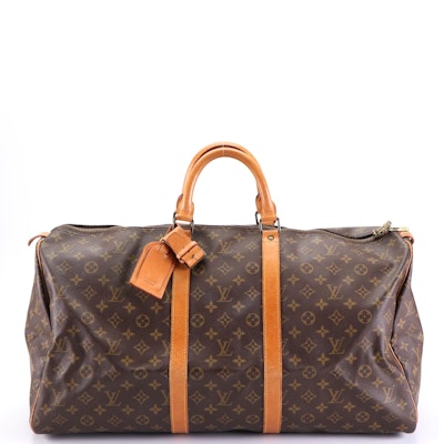Louis Vuitton Keepall 55 in Monogram Canvas and Vachetta Leather