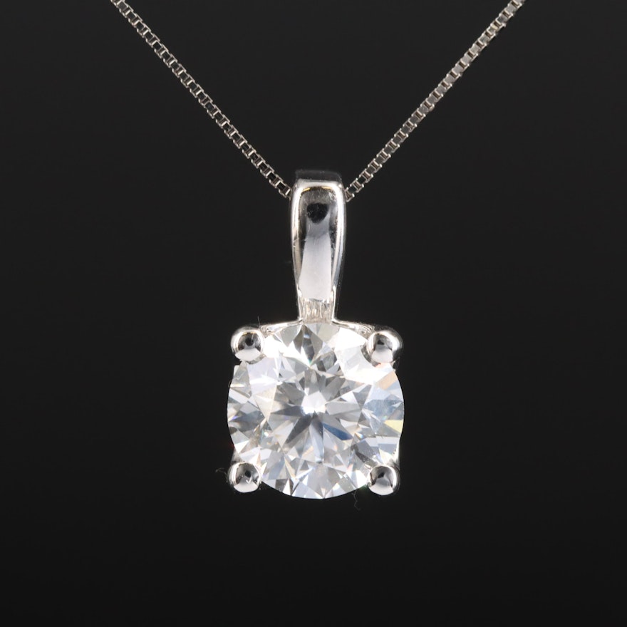 14K 2.00 CT Lab Grown Diamond Solitaire Necklace