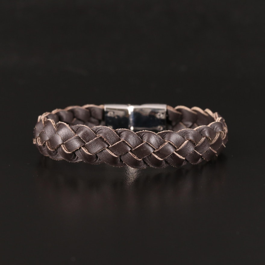 Orvis Braided Leather Bracelet with Branded Box