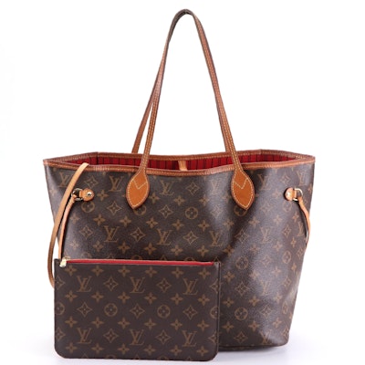 Louis Vuitton Neverfull MM Tote and Zip Pouch in Monogram Canvas and Leather