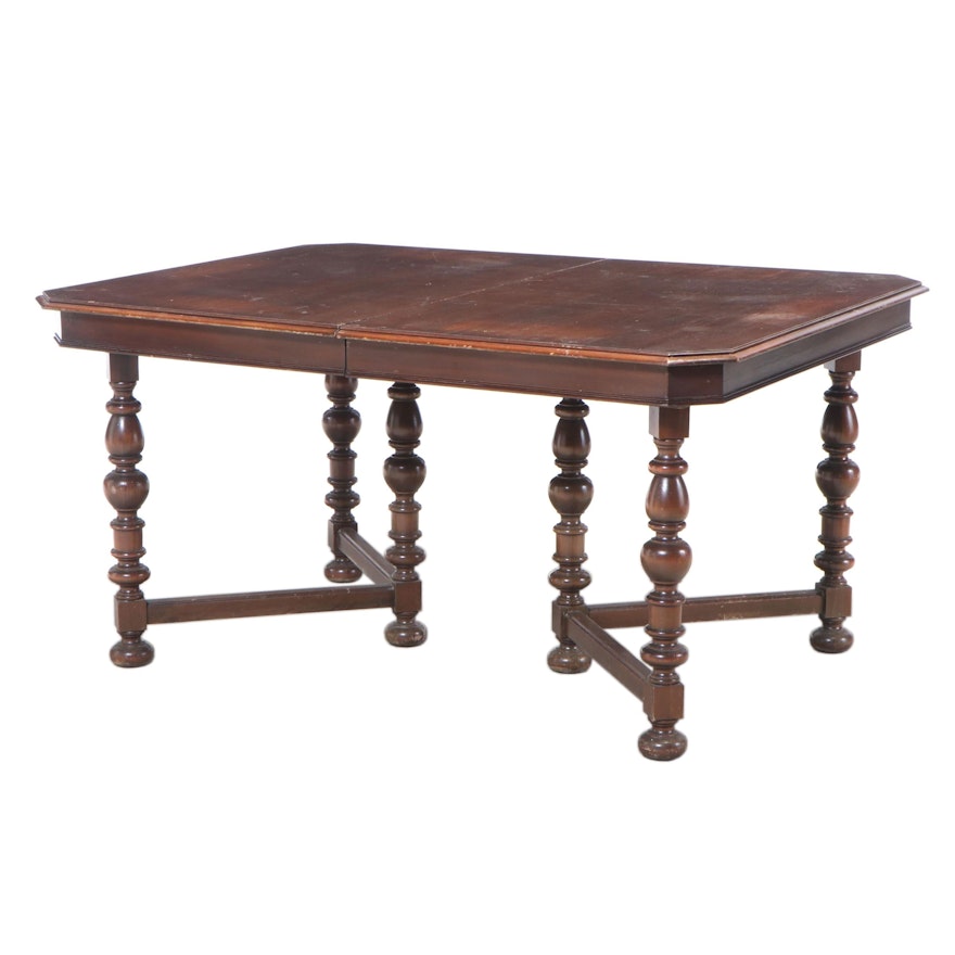 Empire Manufacturing Co. Baroque Style Mahogany Dining Table, Circa 1930