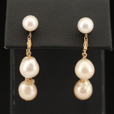 14K Pearl Fringe Earrings